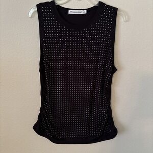 Rebecca‎ Minkoff Black  Studded Sleeveless Shirt Size Large